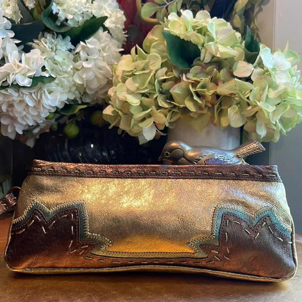 Tocca Leather Jeweled and Embroidered Wristlet Clutch